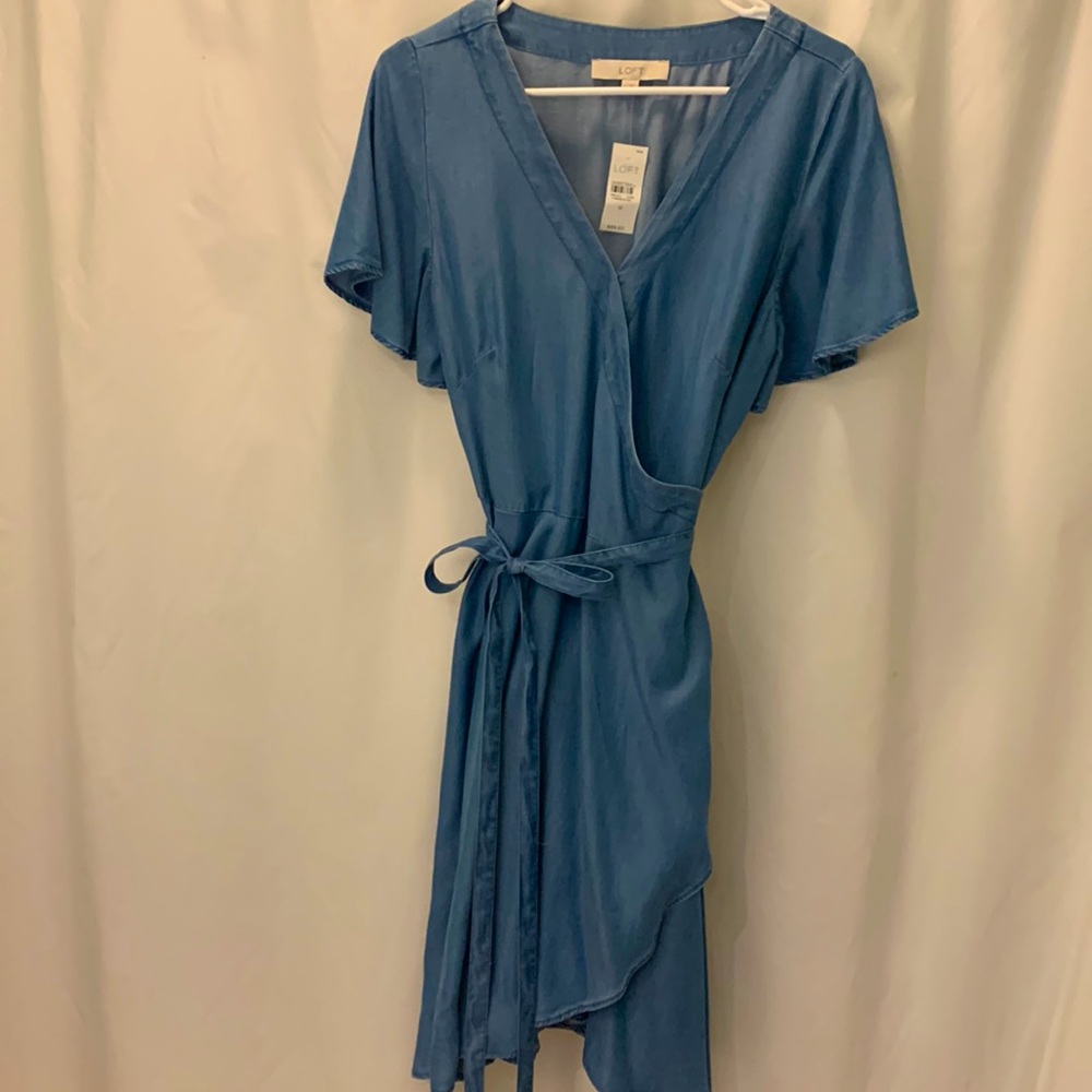 NWT Loft Denim Wrap Dress